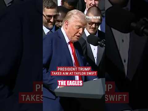 You are currently viewing Trump swipes at Taylor Swift in Super Bowl celebration #trump #taylorswift #news #shorts #news #nfl