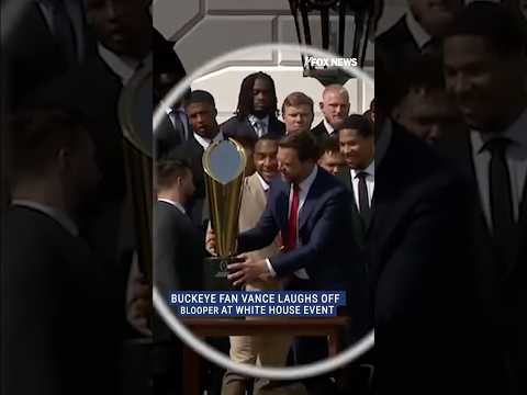 You are currently viewing ‘OH NO!’ JD Vance fumbles OSU Championship trophy #shorts #foxnews #fox #news #trump