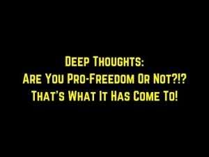 Read more about the article Deep Thoughts: Are You Pro Freedom Or Not?!?