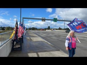 Read more about the article Live: Week 66 On The Ridgefield Overpass Weekly Flag Wave