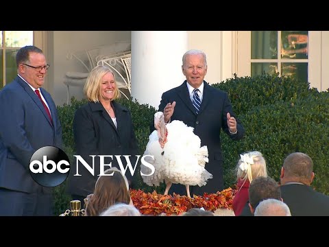 You are currently viewing Biden pardons turkeys Peanut Butter and Jelly ahead of Thanksgiving | ABC NEWS