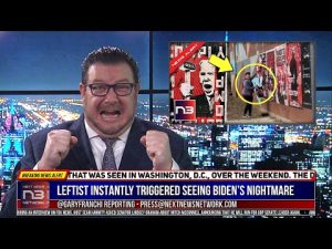 Read more about the article WATCH: Leftist INSTANTLY Triggered After Seeing Biden’s WORST NIGHTMARE Plastered All Over DC Walls