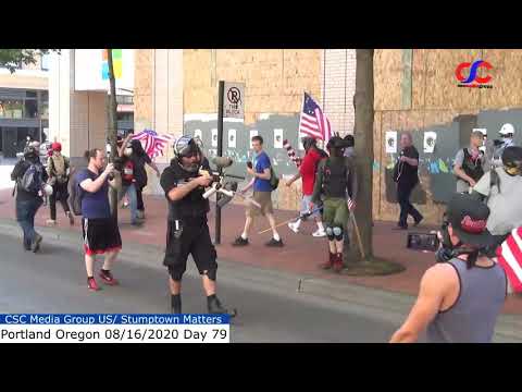 You are currently viewing New Tape! Patriots Defend Themselves With Paintball Guns & Bear Mace In Downtown Portland On Day 79