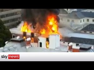 Read more about the article Fire breaks out at South Africa’s parliament building