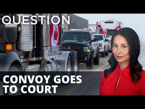 Read more about the article Truck engines rev as convoy heads to DC; Canadian truckers denied bail