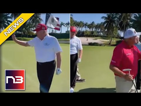 You are currently viewing Trump Celebrates In Video After Hitting Hole-In-One While Playing With PGA Tour Pros