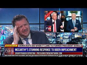 Read more about the article SPINELESS: McCarthy Gives STUNNING Response When Asked About Impeaching Biden