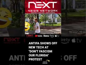 Read more about the article LOL. Antifa shows of new “protest tech” at “Don’t Fascism Our Florida” event #shorts