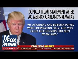 Read more about the article Trump releases statement after AG Garland’s remarks