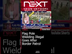 Read more about the article Flag Pole Wielding Illegal Goes After Border Patrol #shorts