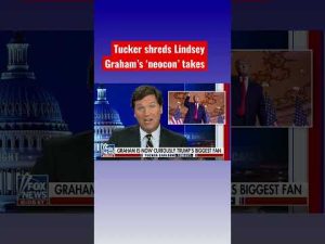 Read more about the article Tucker Carlson torpedoes ‘neocon’ Lindsey Graham #shorts