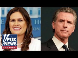 Read more about the article Newsom snipes at Sarah Sanders after GOP SOTU response