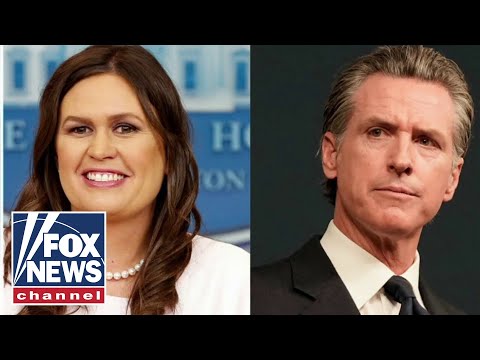 You are currently viewing Newsom snipes at Sarah Sanders after GOP SOTU response