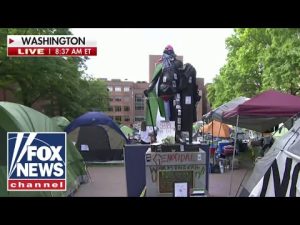 Read more about the article George Washington statue draped in Palestinian flag on DC campus