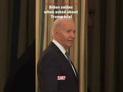 You are currently viewing President Biden grins when asked about Trump’s conviction #shorts