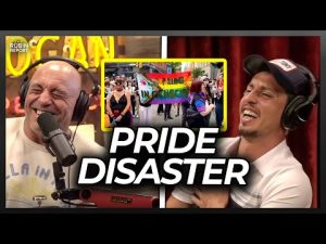 Read more about the article Joe Rogan Can’t Stop Laughing at LGBT vs. Pro-Palestine Standoff at Pride Parade