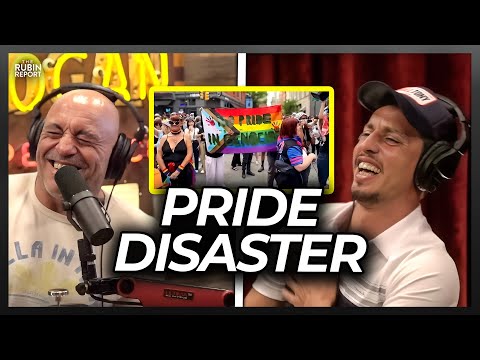 You are currently viewing Joe Rogan Can’t Stop Laughing at LGBT vs. Pro-Palestine Standoff at Pride Parade