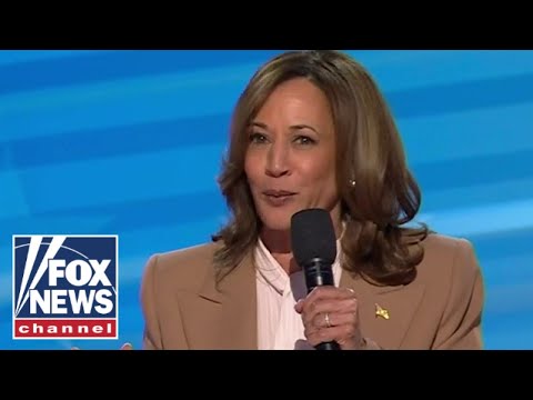 You are currently viewing Kamala Harris pays tribute to Biden in brief appearance first night of the DNC