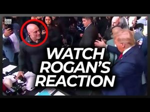 Read more about the article Crowd Roared for Joe Rogan’s Response to Trump Hugging Him at UFC Event